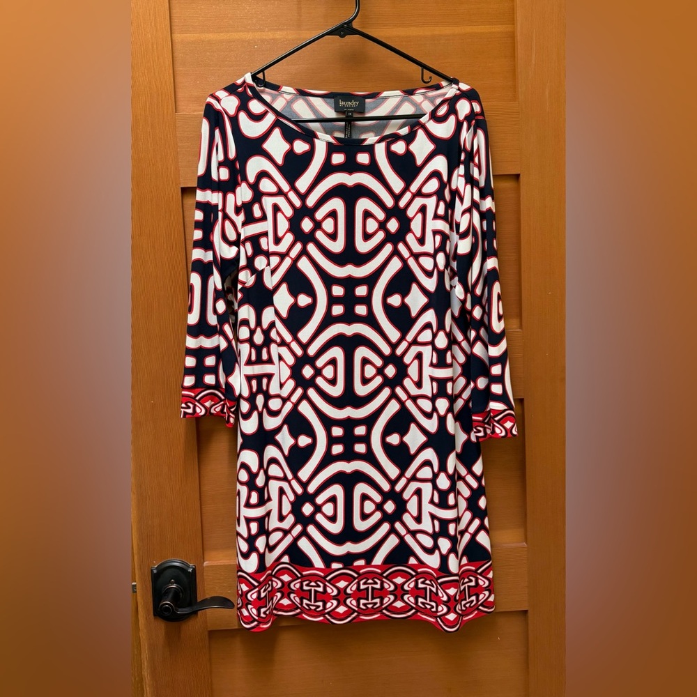 Laundry by Design Long Sleeve Dress - Red, Black, and White